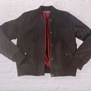 Michael Stars Suede Bomber Jacket